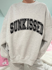 Afternoon Grey Sunkissed Varsity Embroider Sweatshirt