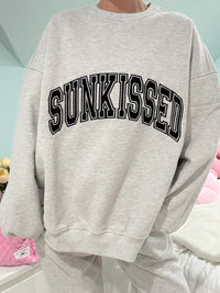 Afternoon Grey Sunkissed Varsity Embroider Sweatshirt