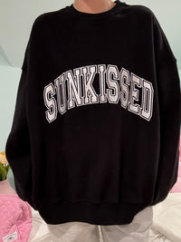 Black Sunkissed Varsity Embroider Sweatshirt