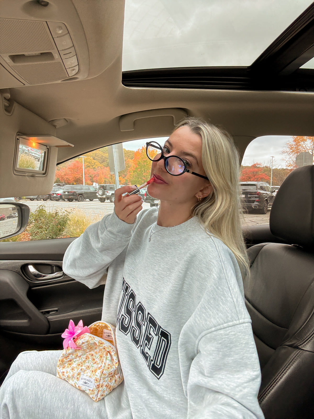 Afternoon Grey Sunkissed Varsity Embroider Sweatshirt