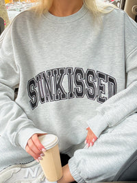 Afternoon Grey Sunkissed Varsity Embroider Sweatshirt