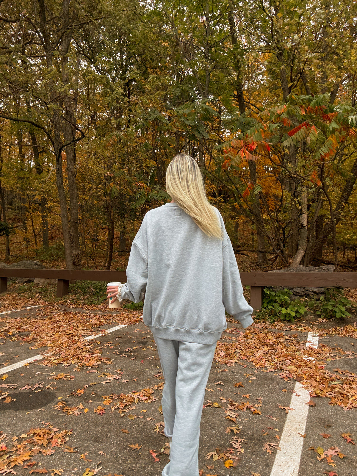 Afternoon Grey Sunkissed Varsity Embroider Sweatshirt