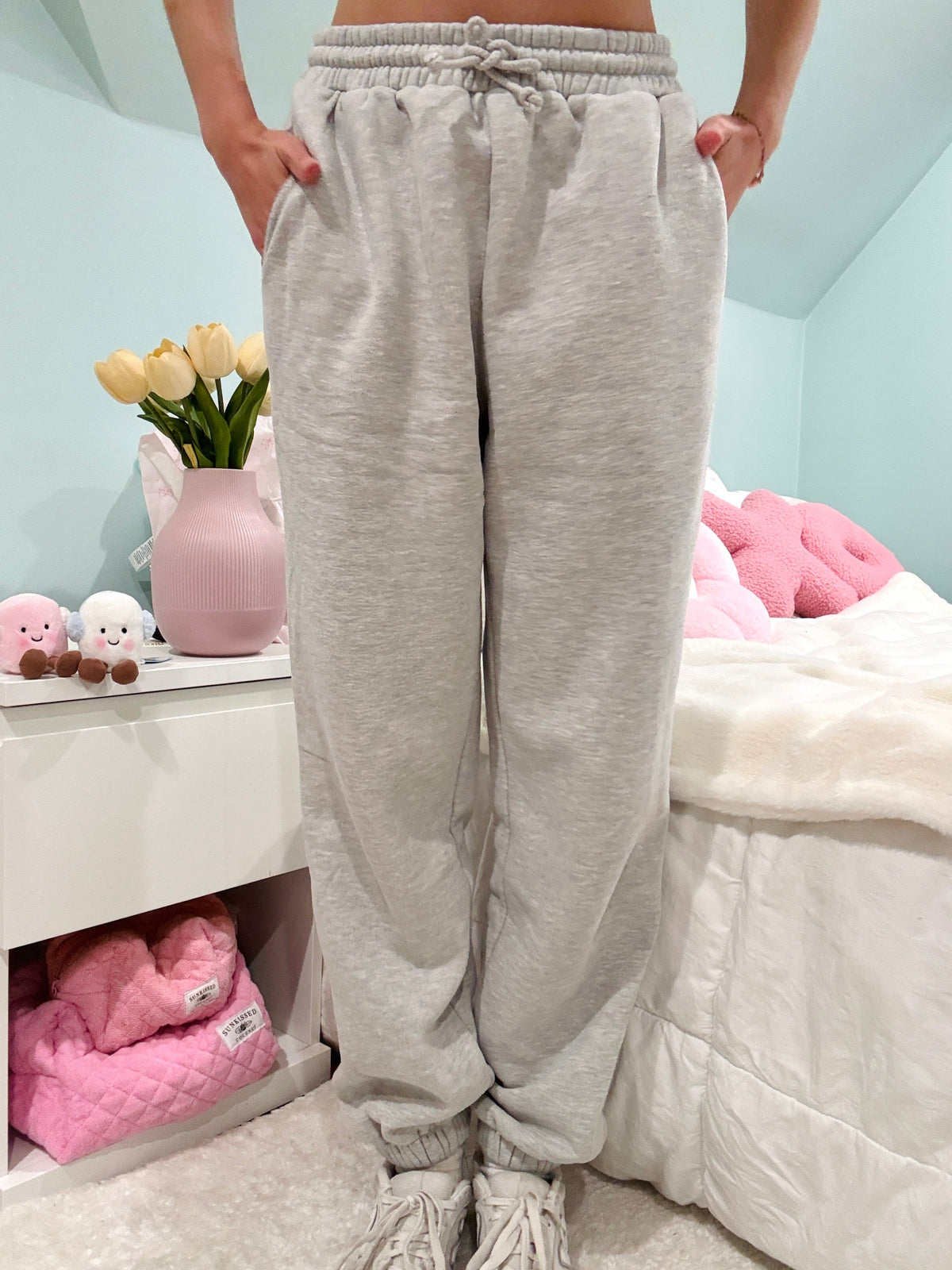 Afternoon Grey Basic Blank Jogger Sweatpants