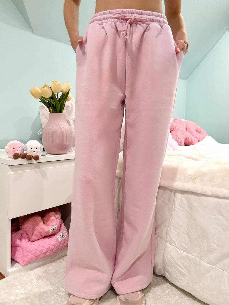 Mauve Mist Basic Blank Flare Sweatpants