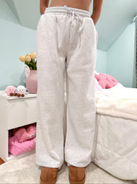 Pearl Grey Basic Blank Flare Sweatpants