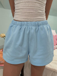 Berry Blue Embroidered Sweat Shorts 100% Cotton