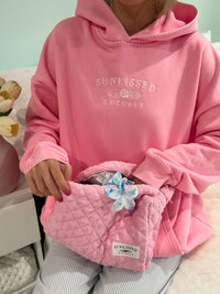 Cotton Candy Stitched Sunkissedcoconut Hoodie 100% Cotton