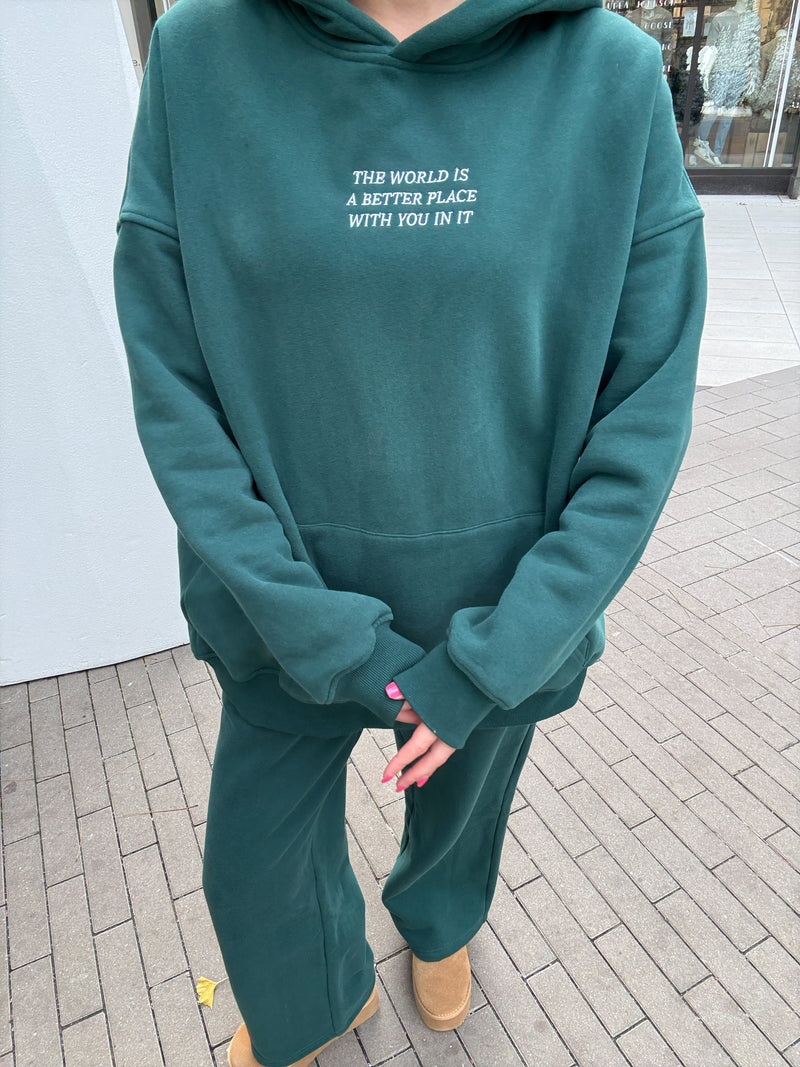 The World Is A Better Place With You In It Embroider Hoodie