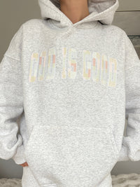God Is Good Quilted Pastel Embroidered Hoodie