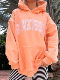 Sherbet Orange Varsity Embroider Hoodie