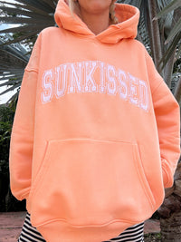 Sherbet Orange Varsity Embroider Hoodie