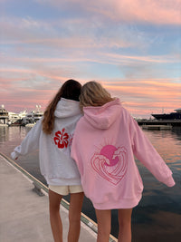 Bubblegum Pink Ocean Heart Stitched Hoodie