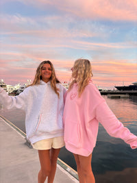 Bubblegum Pink Ocean Heart Stitched Hoodie