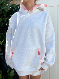 Pearl Grey Gemma Patchwork Quilted Hoodie