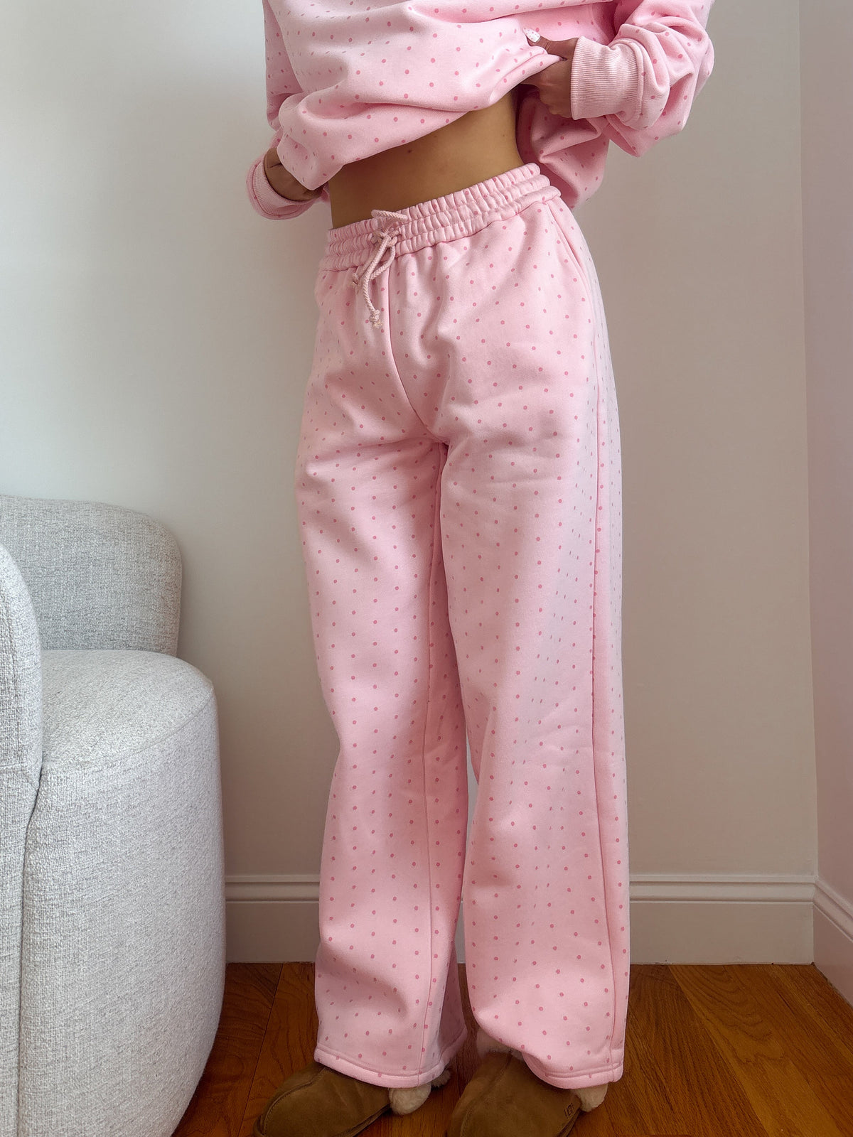 Polka Dot Flare Sweatpants