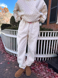 Blank Ivory Cherries All Over Jogger Sweatpants