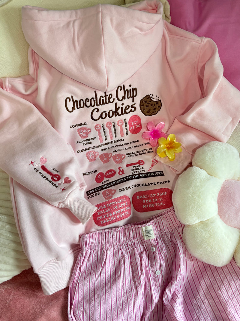 Light Pink Chocolate Chip Cookie Recipe Embroider Hoodie