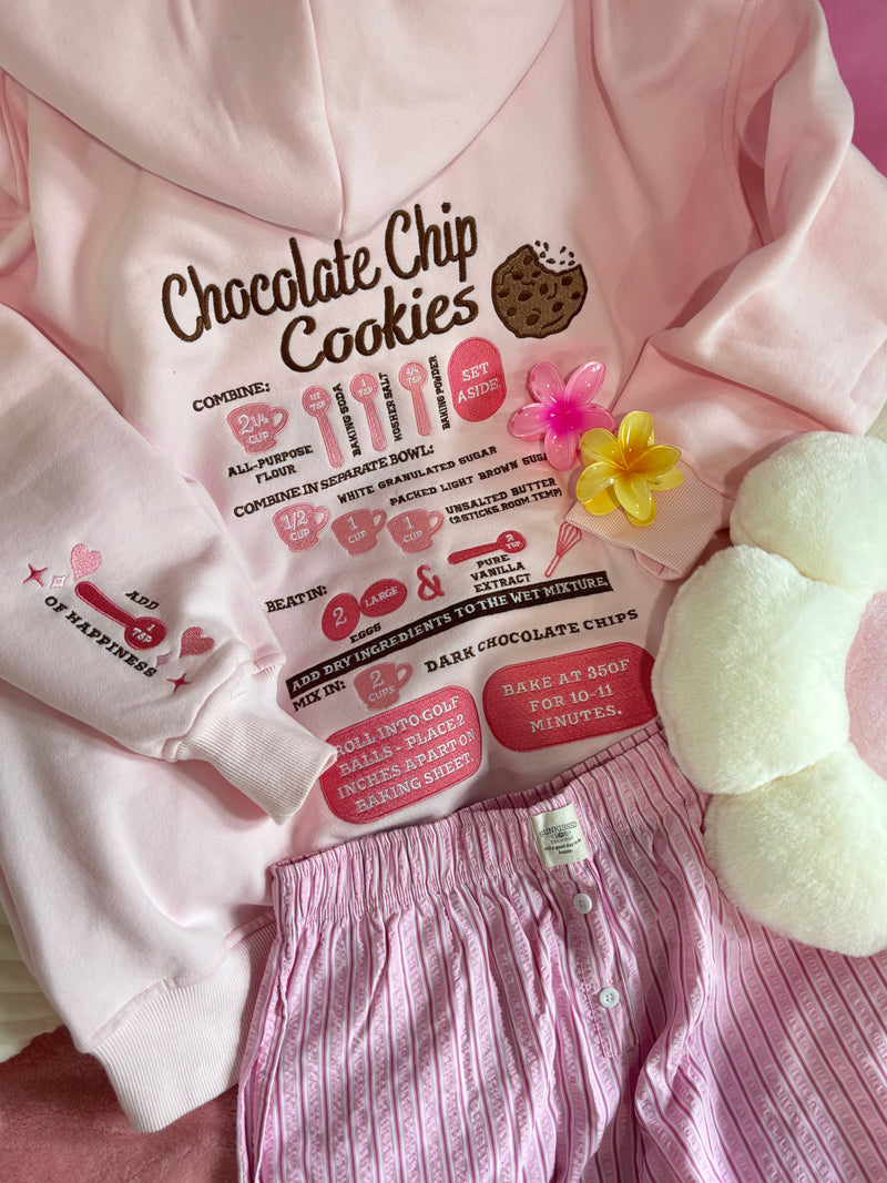 Light Pink Chocolate Chip Cookie Recipe Embroider Hoodie