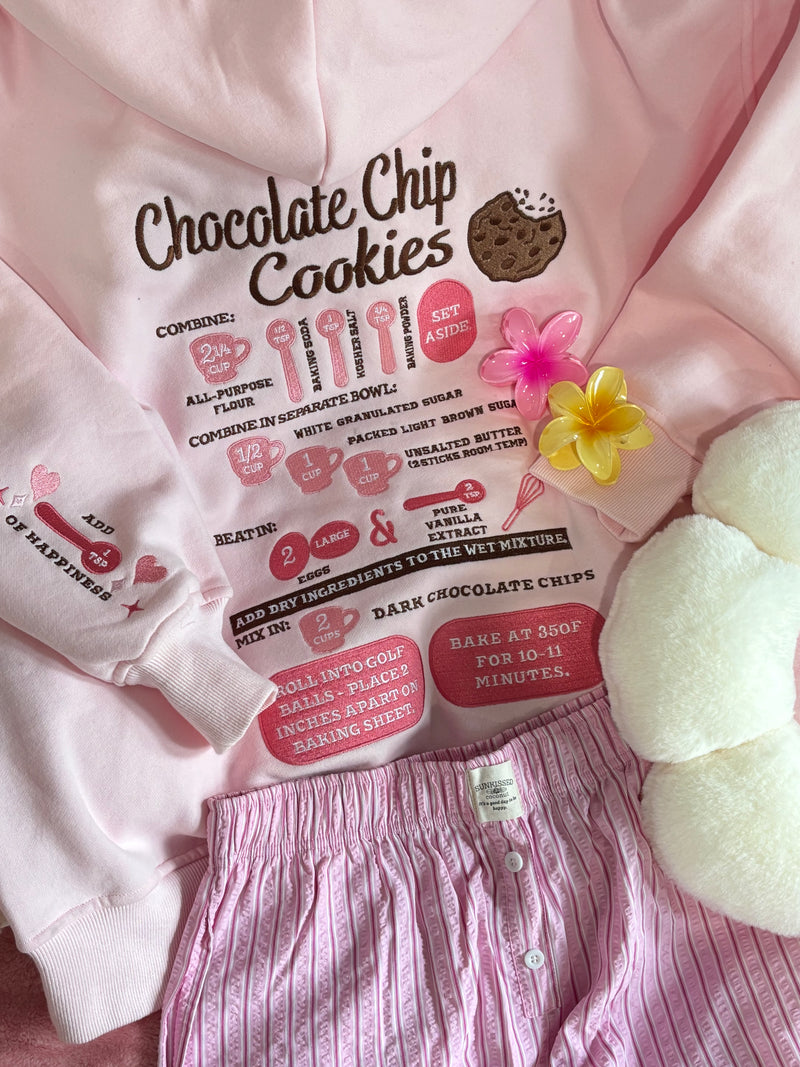 Light Pink Chocolate Chip Cookie Recipe Embroider Hoodie