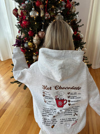 Hot Chocolate Recipe Christmas Embroider Hoodie