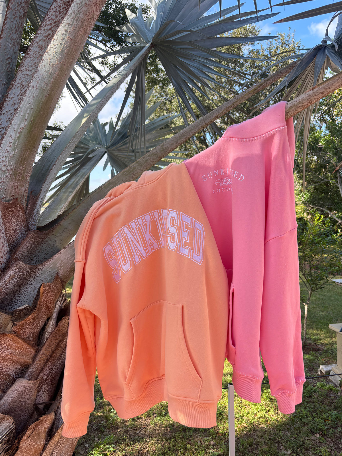 Sherbet Orange Varsity Embroider Hoodie