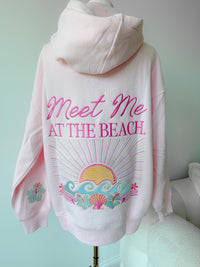 Meet Me At The Beach Sunset Embroidered Hoodie