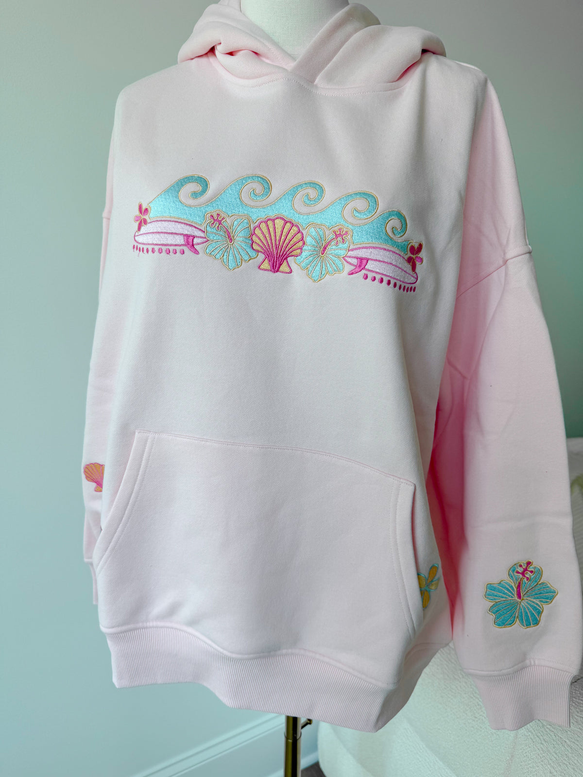 Meet Me At The Beach Sunset Embroidered Hoodie