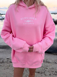 Stitched Sunkissedcoconut Embroidered Oversized Hoodie 100% Cotton