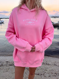 Cotton Candy Stitched Sunkissedcoconut Hoodie 100% Cotton