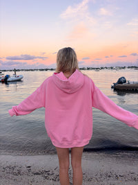 Cotton Candy Stitched Sunkissedcoconut Hoodie 100% Cotton