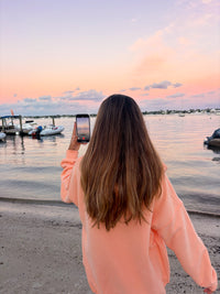 Sherbet Orange Varsity Embroider Hoodie