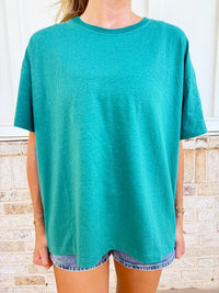 Bubbly Green Basic Slightly Cropped Blank Tee