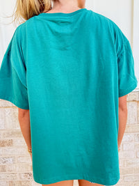 Bubbly Green Basic Slightly Cropped Blank Tee