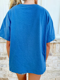 Hamptons Blue Basic Slightly Cropped Blank Tee