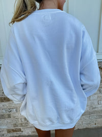 White Old Harbor Garden Embroider Sweatshirt