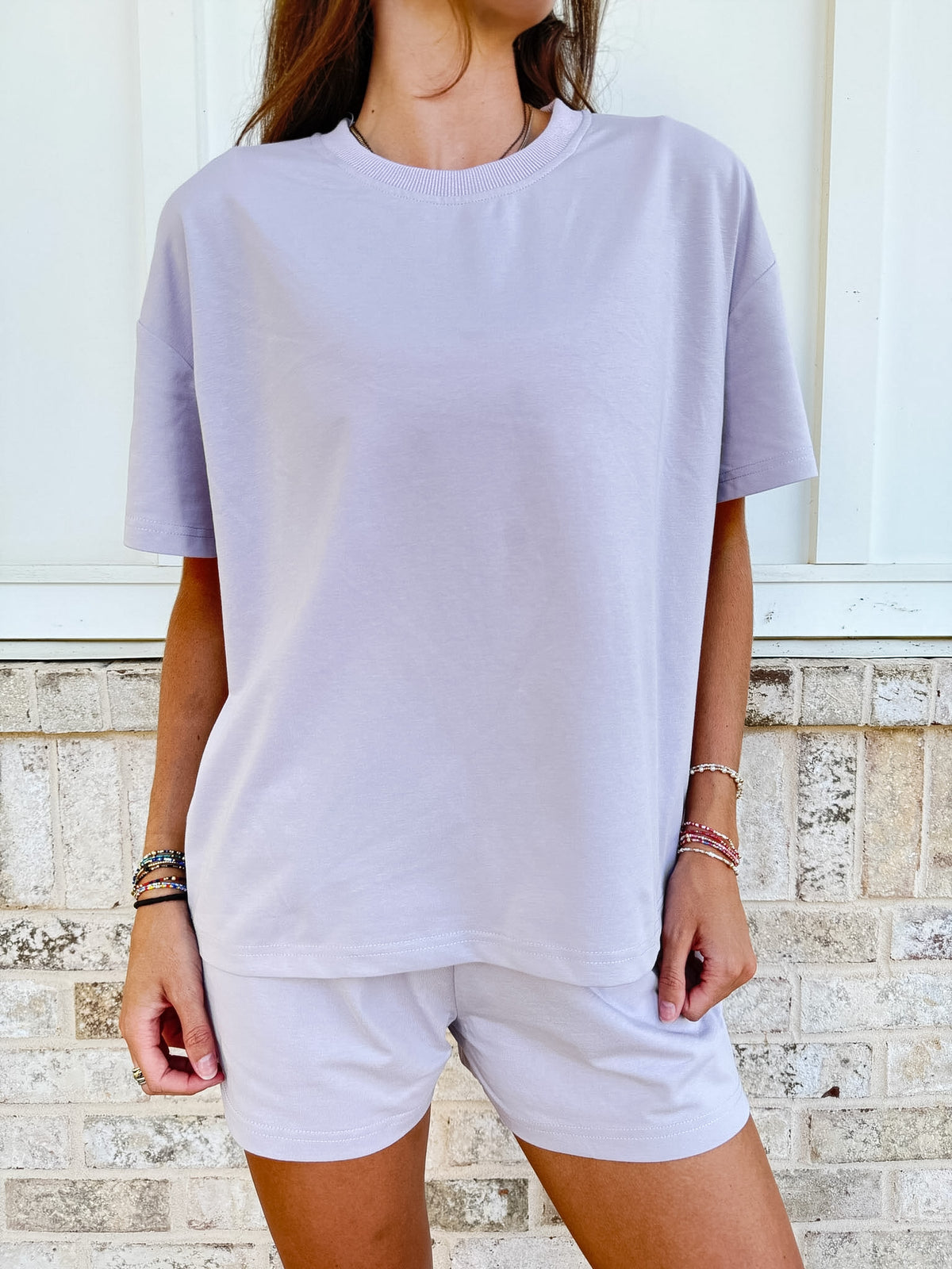 Italian Purple Basic Slightly Cropped Blank Tee