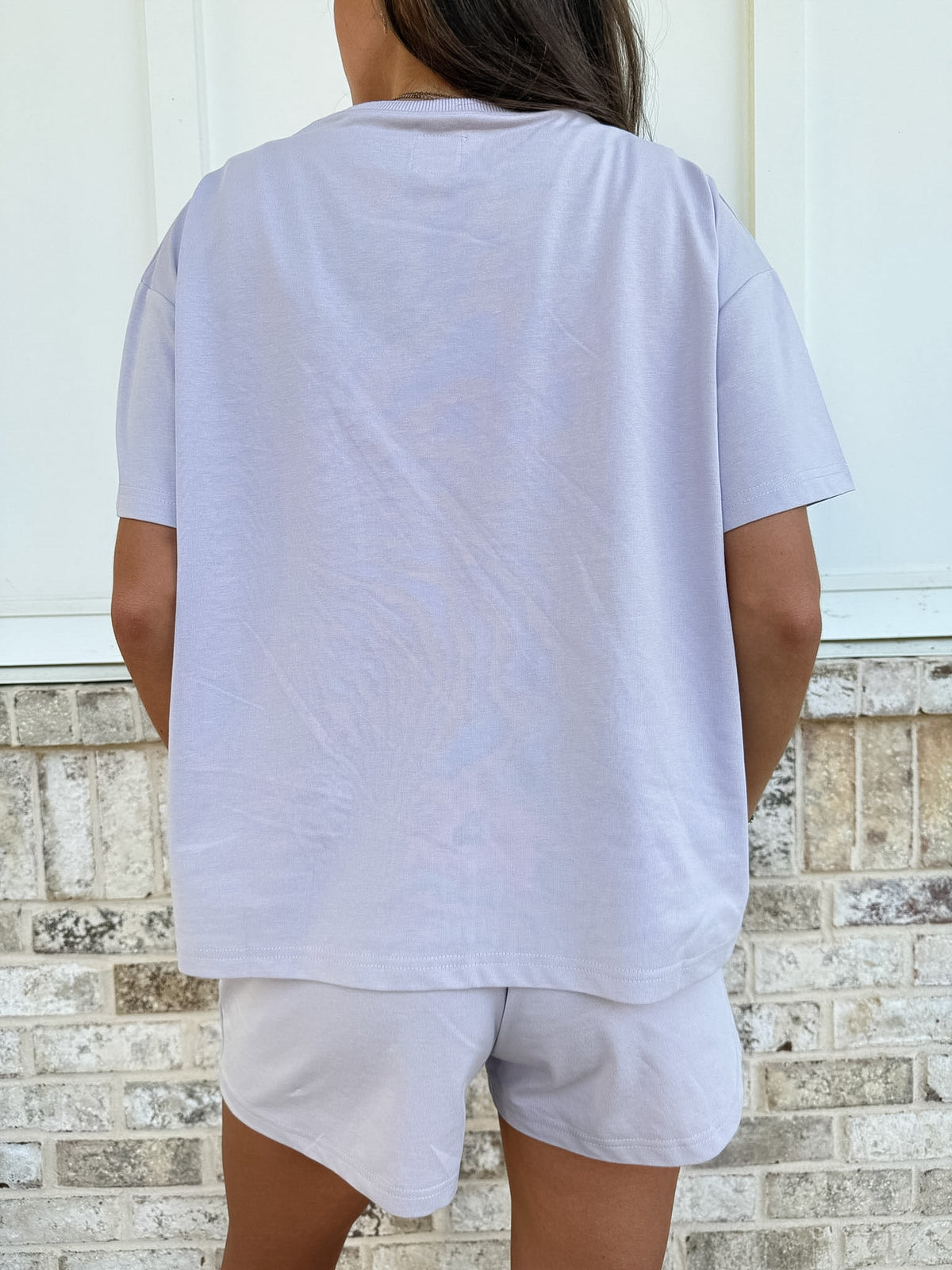 Italian Purple Basic Slightly Cropped Blank Tee