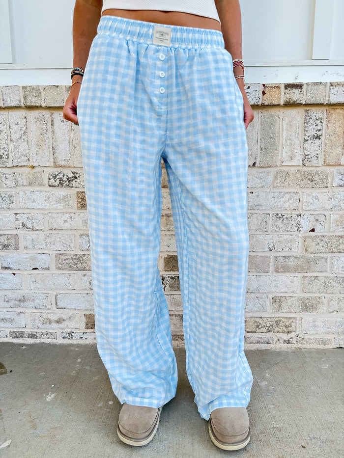 Winter Light Blue Pajama Pants