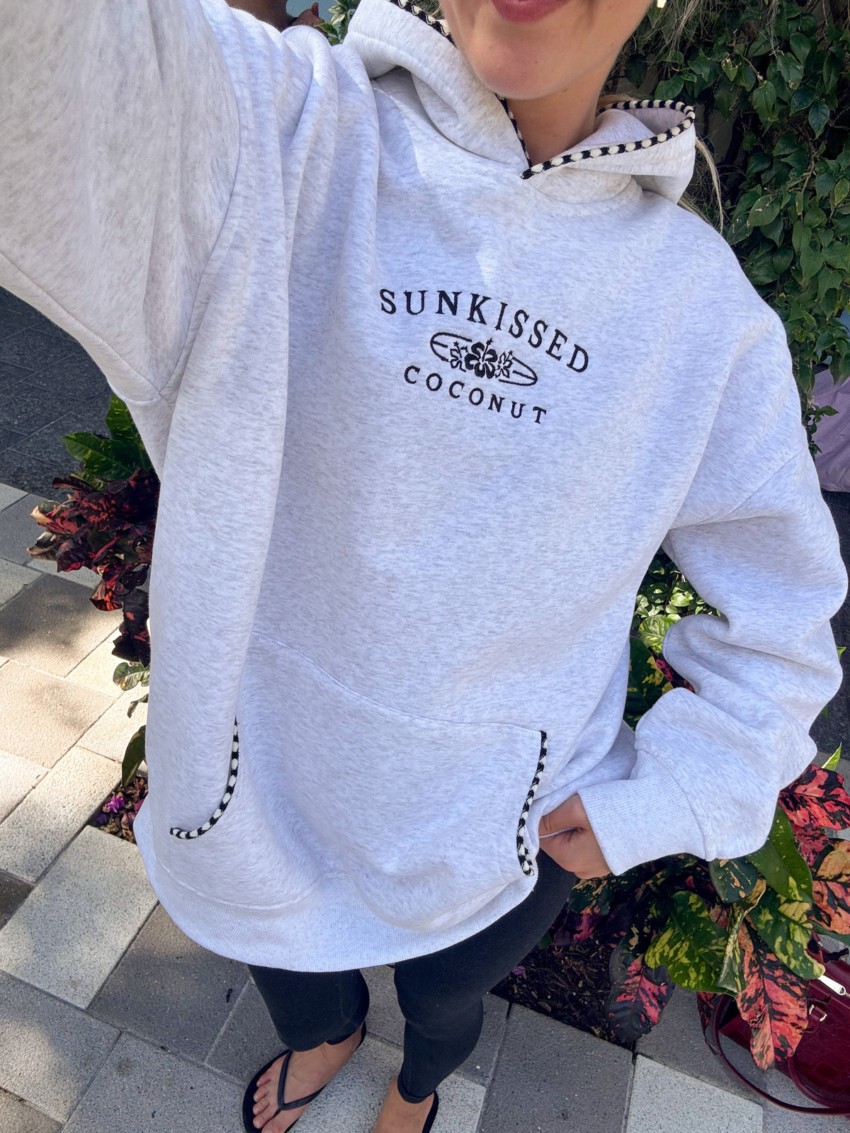 Pearl Grey Lexi Stitched Sunkissedcoconut Hoodie