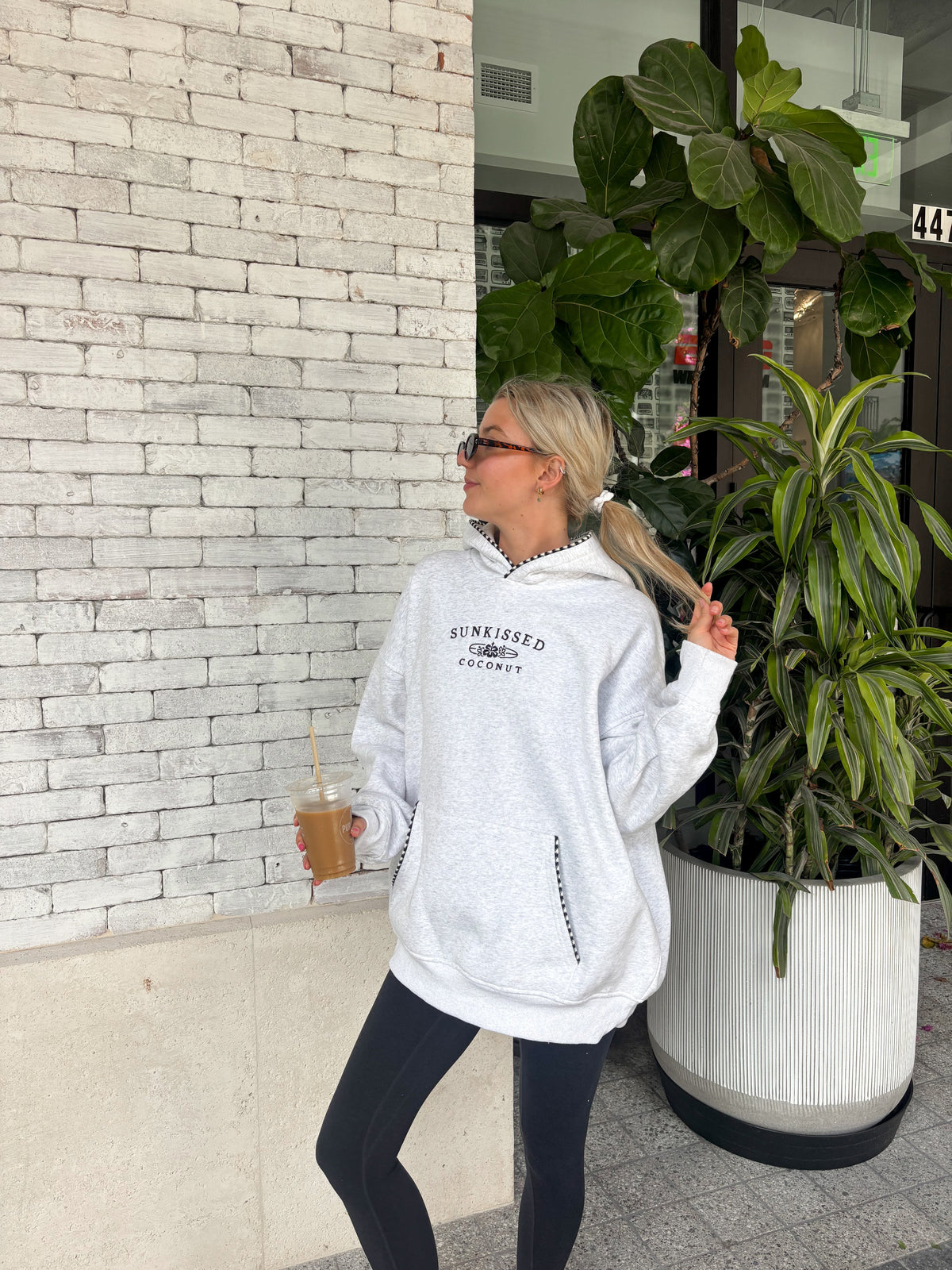 Pearl Grey Lexi Stitched Sunkissedcoconut Hoodie