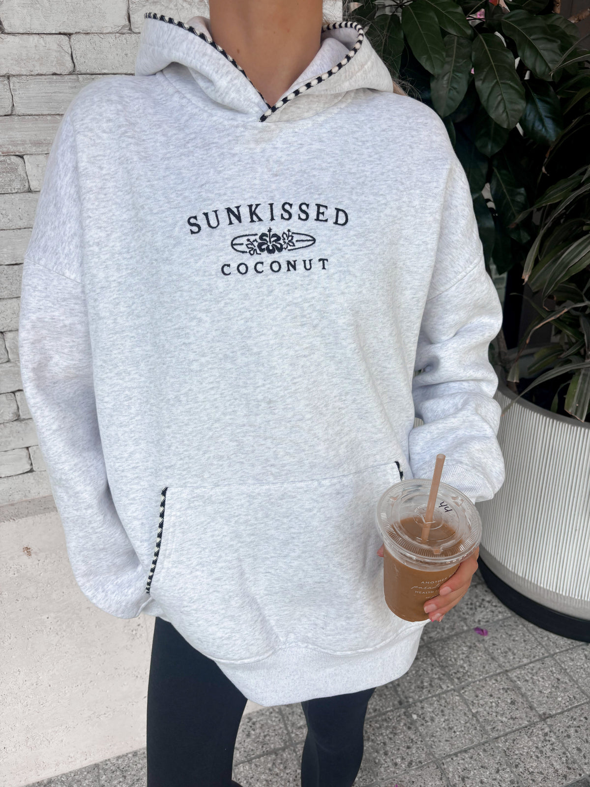 Pearl Grey Lexi Stitched Sunkissedcoconut Hoodie