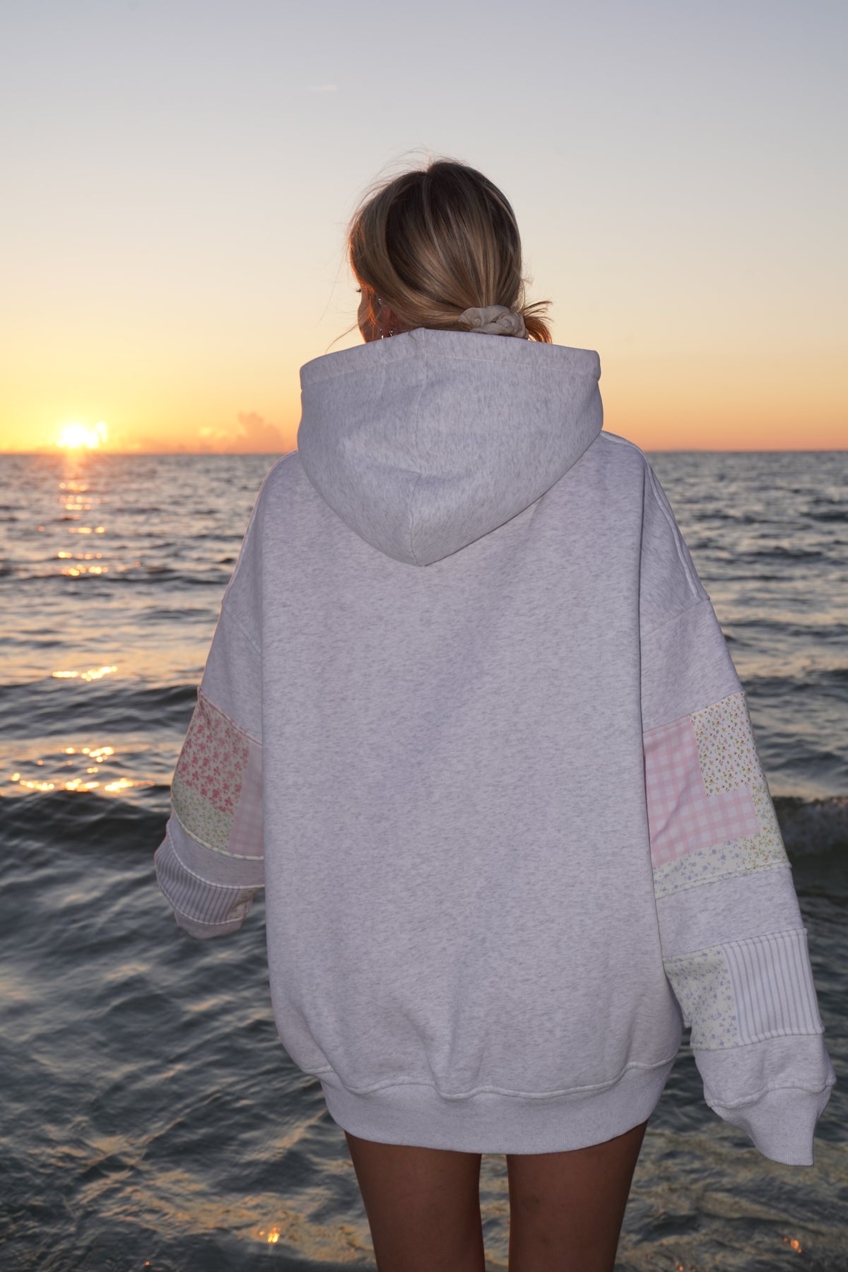 Sunkissedcoconut Quilted Pastel Embroidered Hoodie
