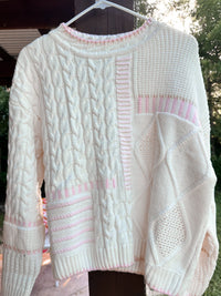 Hazel Patchwork Cable Knit Sweaters
