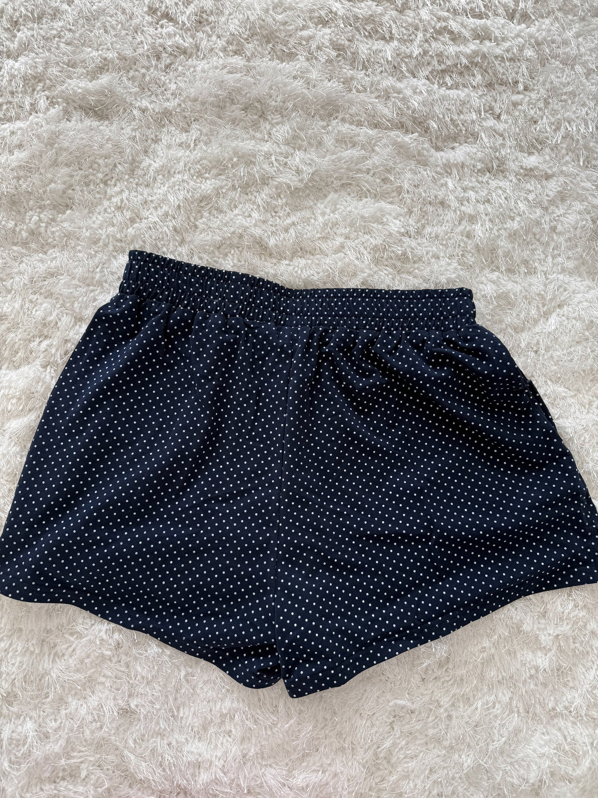 Navy Blue Polka Dot Loungewear Shorts