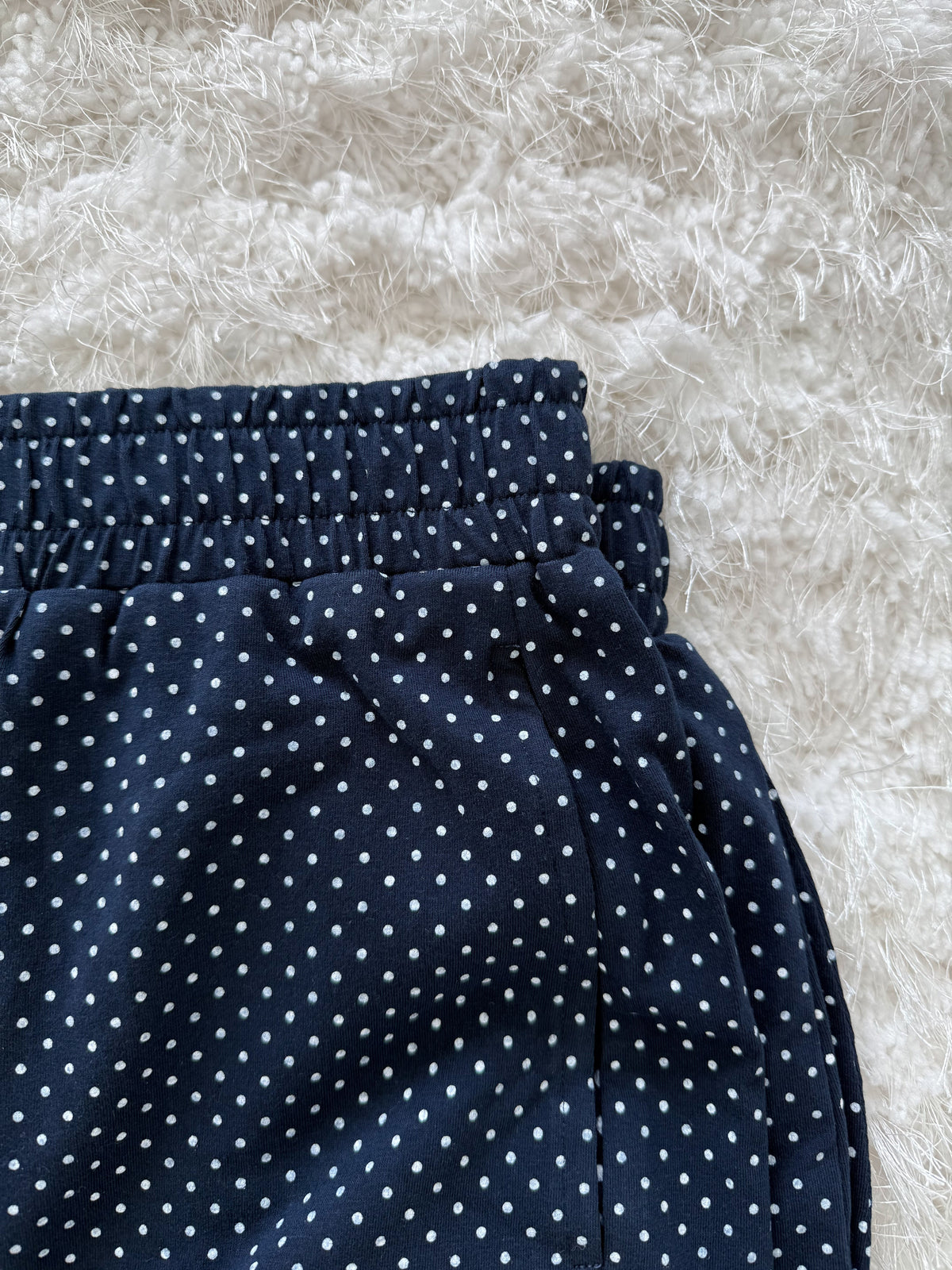 Navy Blue Polka Dot Loungewear Shorts