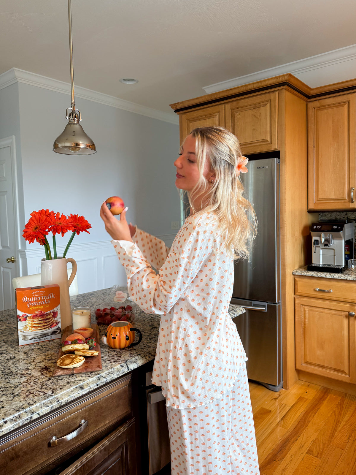 Pumpkin Fall Autumn Long Sleeve Pajama Top