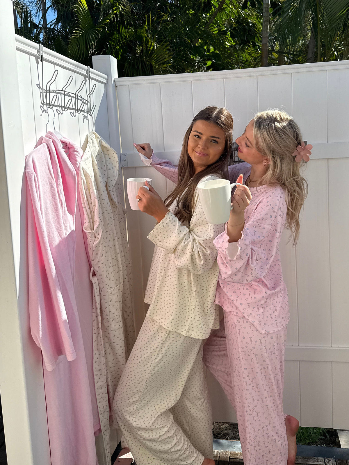 Light Pink Ditsy Floral Long Sleeve Pajama Top