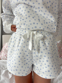 White Lilo Blue Floral Shorts
