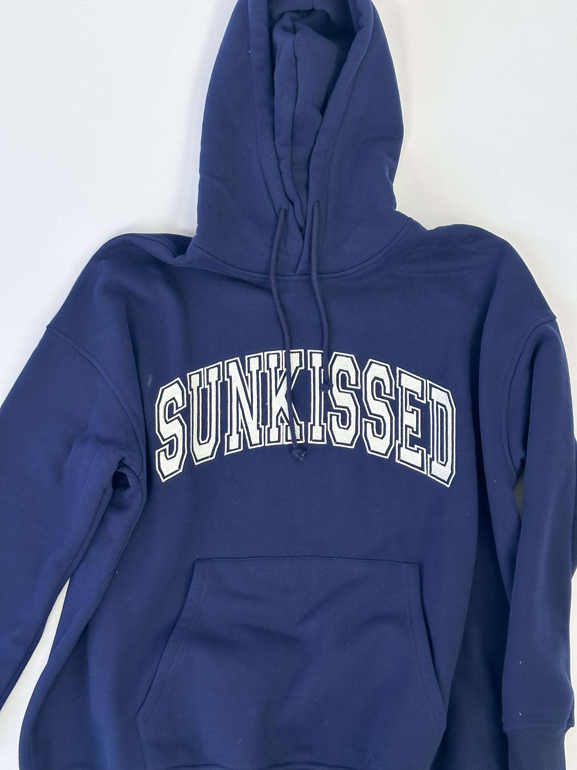 Navy Blue Sunkissed Varsity Embroider Hoodie