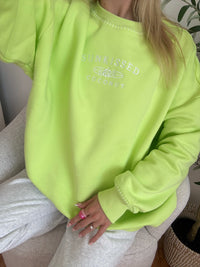 Light Lime Green Stitched Sunkissedcoconut Sweatshirt 100% Cotton